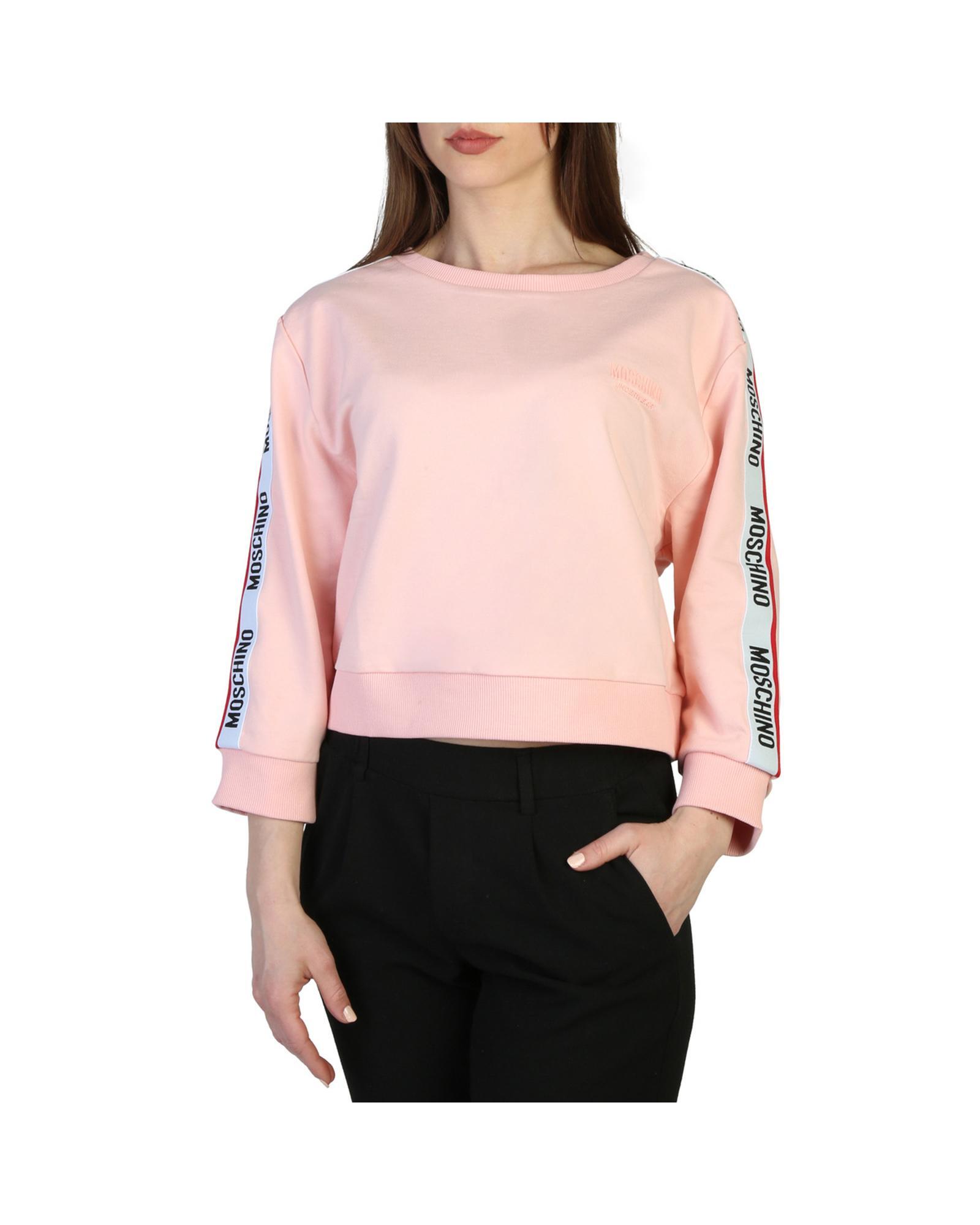 Moschino Moschino Women's Pink Crew Neck Sweatshirt with Logo and Branding
