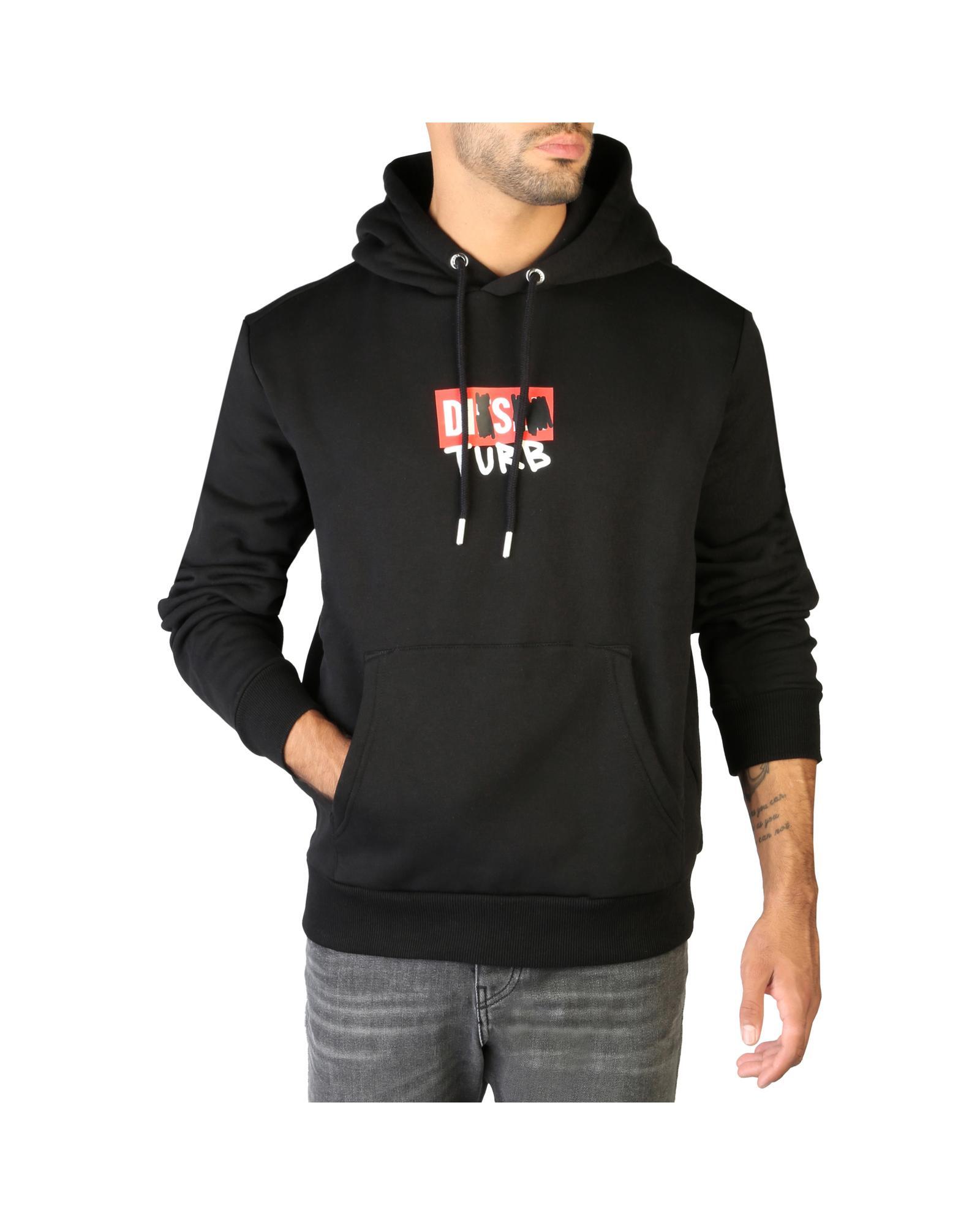 Diesel Diesel Men's Black Hoodie with Graffiti Logo