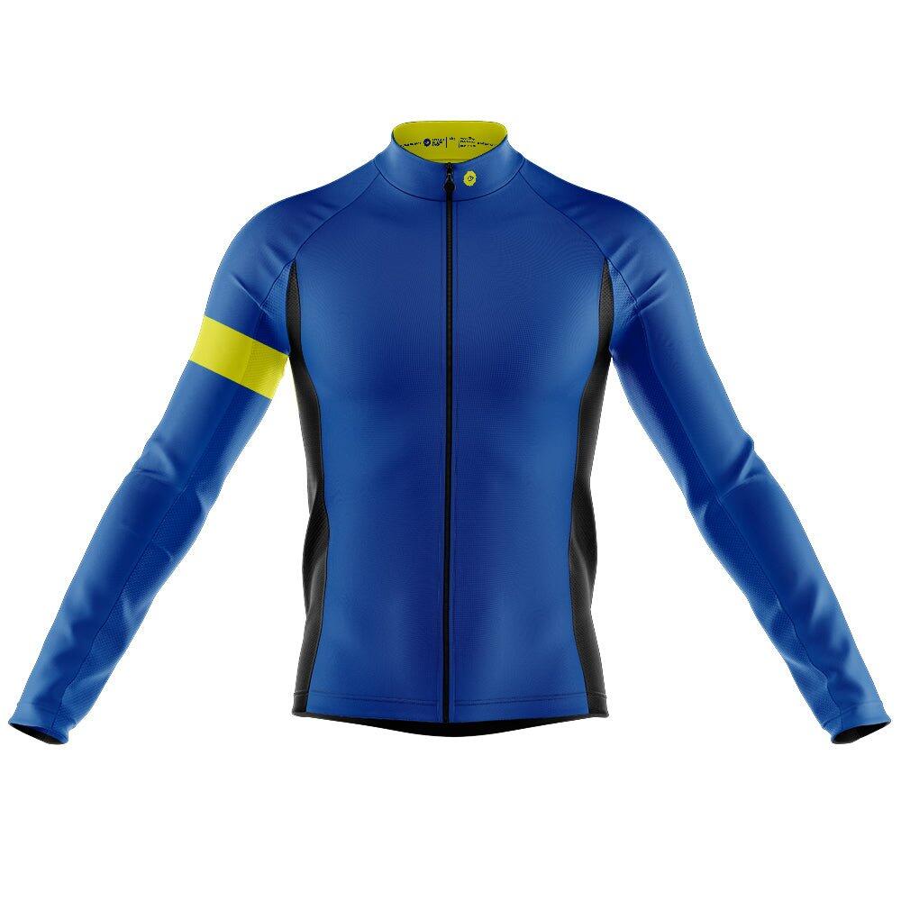 Mens Bezzie Blue Long Sleeve Cycling Jersey FAT LAD AT THE BACK Decathlon