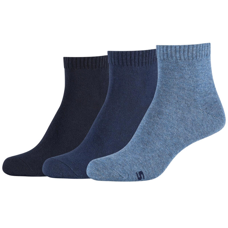 Női zokni, Skechers 3PPK Wm Casual Quarter Socks, sötétkék