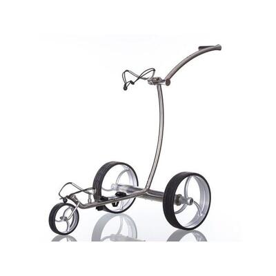 Elektro Golf Trolley streaker Edelstahl poliert. Li-Io Akku. Bergabfahrbremse