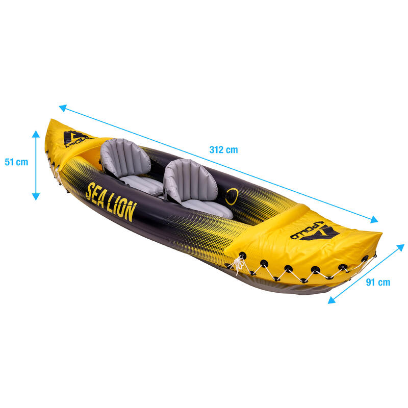 Kayak Sea Lion gonflable 312x91x51 cm - léger, maniable - Pour 2 personnes