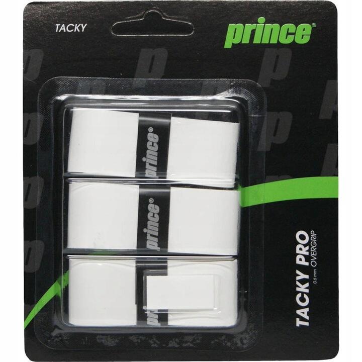 White Tennis Overgrip Prince Tacky Pro 3P