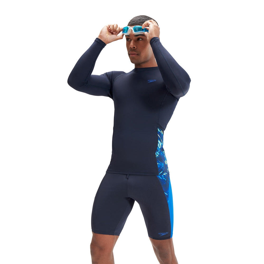 Rash★ Women's Essential Zip Front Rash Top Black | Speedo UK