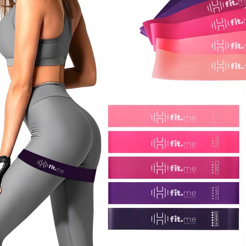Zestaw 5 Taśm Mini Band Fit.me Różowe