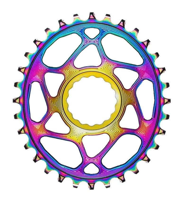 AbsoluteBlack Oval Premium Race Face Cinch 28T Chainring Rainbow