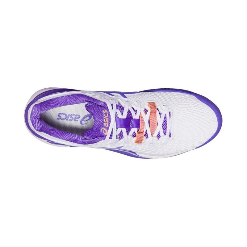 Asics Gel Resolution 9 Clay Blanco Morado Mujer 1042a224-101