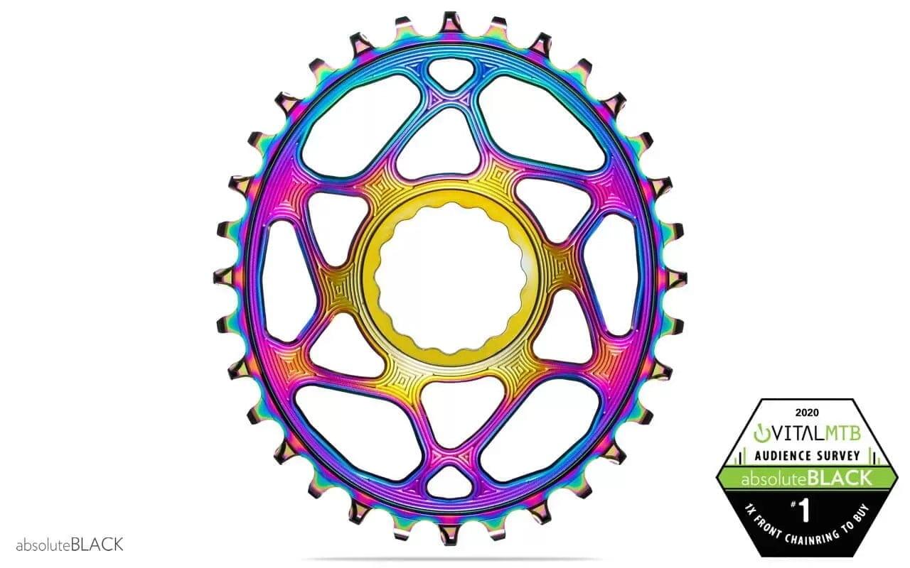 AbsoluteBlack Oval Premium Race Face Cinch 30T Chainring Rainbow
