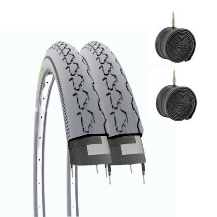 2 pneus 24x1 3/8 (37-540)+chambres, pneus 24 x 1 3/8 pour fauteuil roulant EV