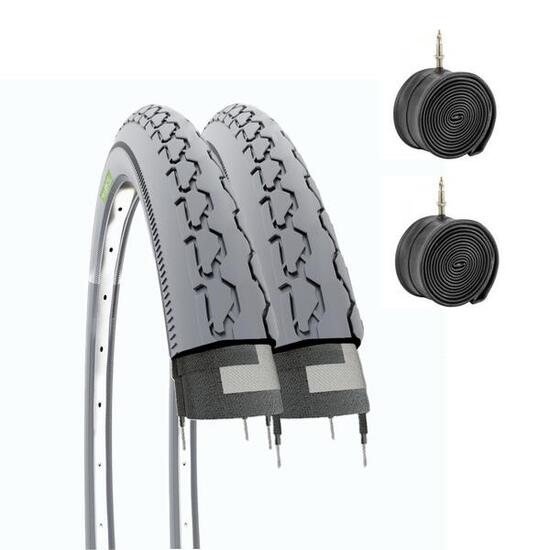 2 copertoni 24 x 1-3/8 + camere pneumatici per carrozzina EV