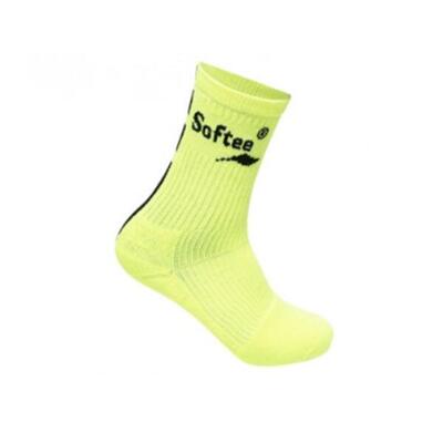 Fluorescent yellow premium softee crew socks
