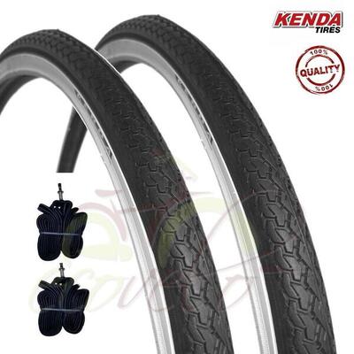 2 copertoni Kenda 26x1 3/8 + camere pneumatici bianconeri (37-590) EV