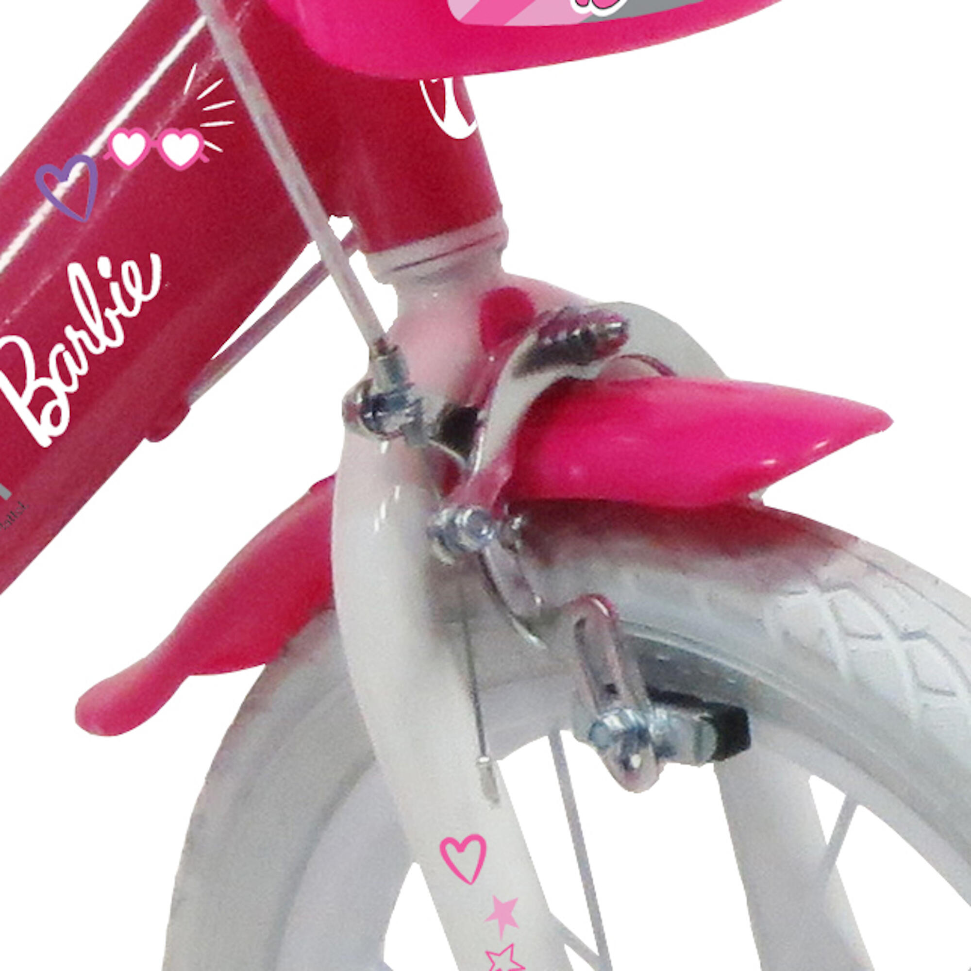 14 inch Barbie fiets met luchtbanden, poppenzitje en mandje 6/7