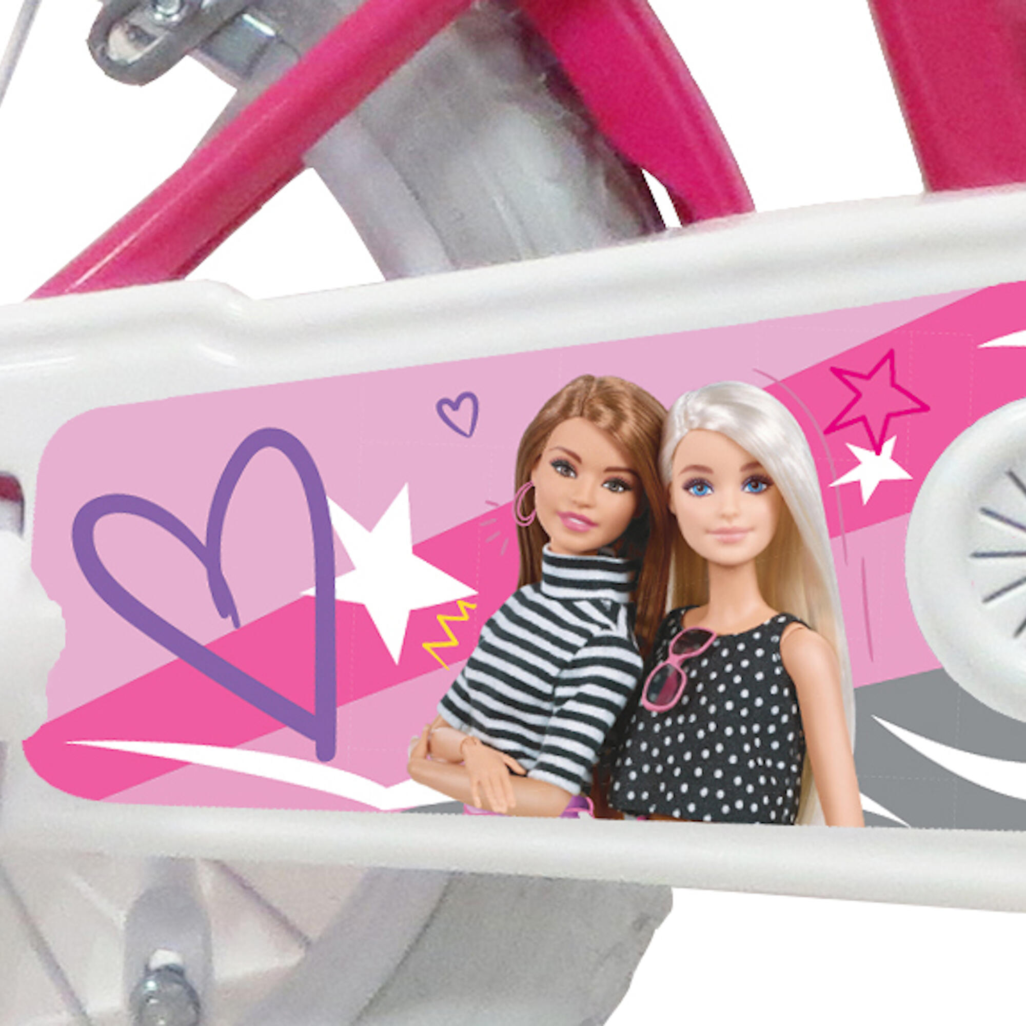 14 inch Barbie fiets met luchtbanden, poppenzitje en mandje 4/7