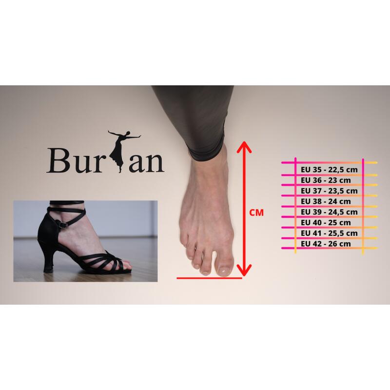 Burtan Varadero 7,5 cm scarpe da ballo da sala con paillettes per donna