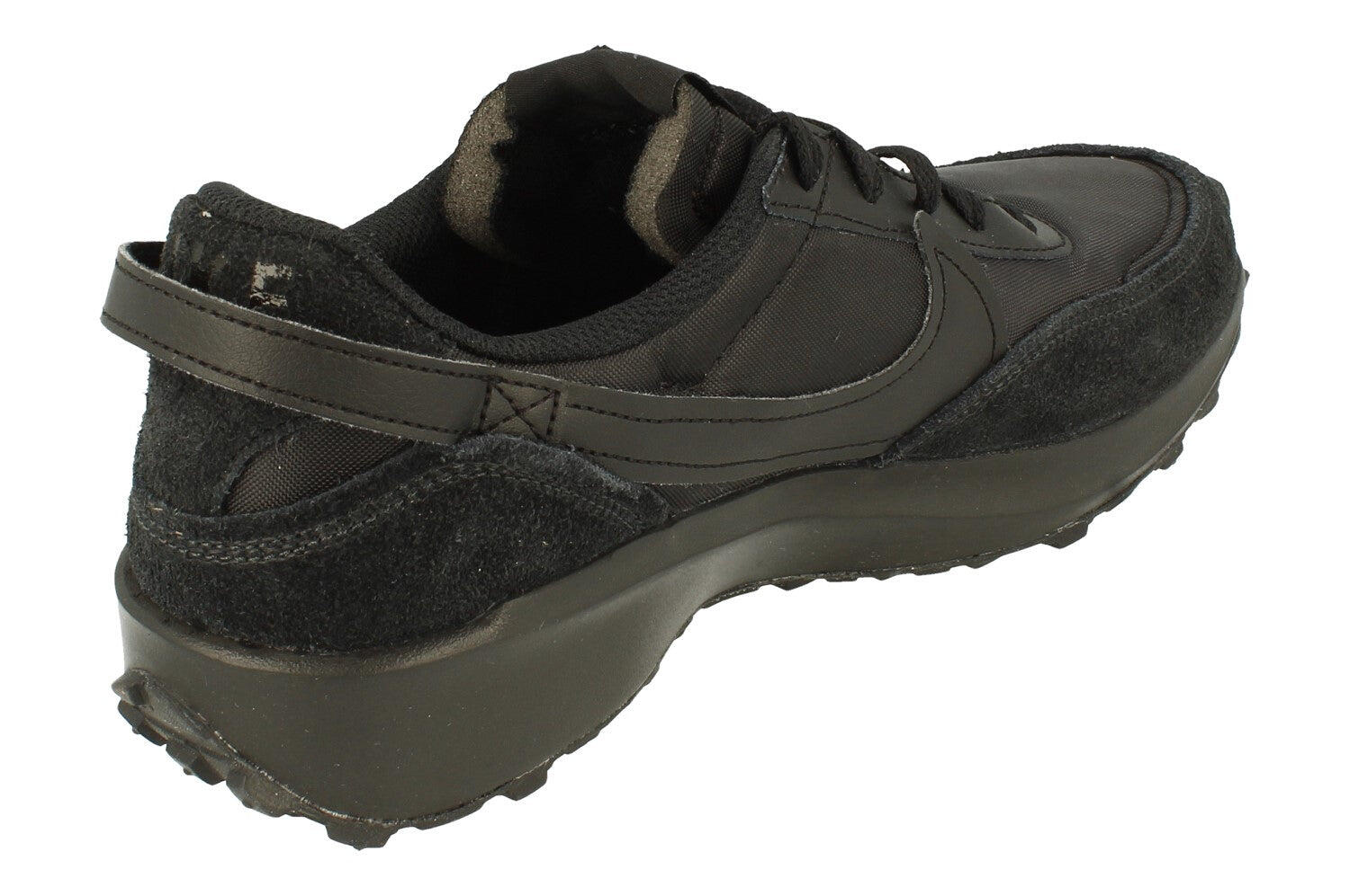 Zapatillas Deportivas de Cuero Diseño Gofre para Hombre Negro 3/5