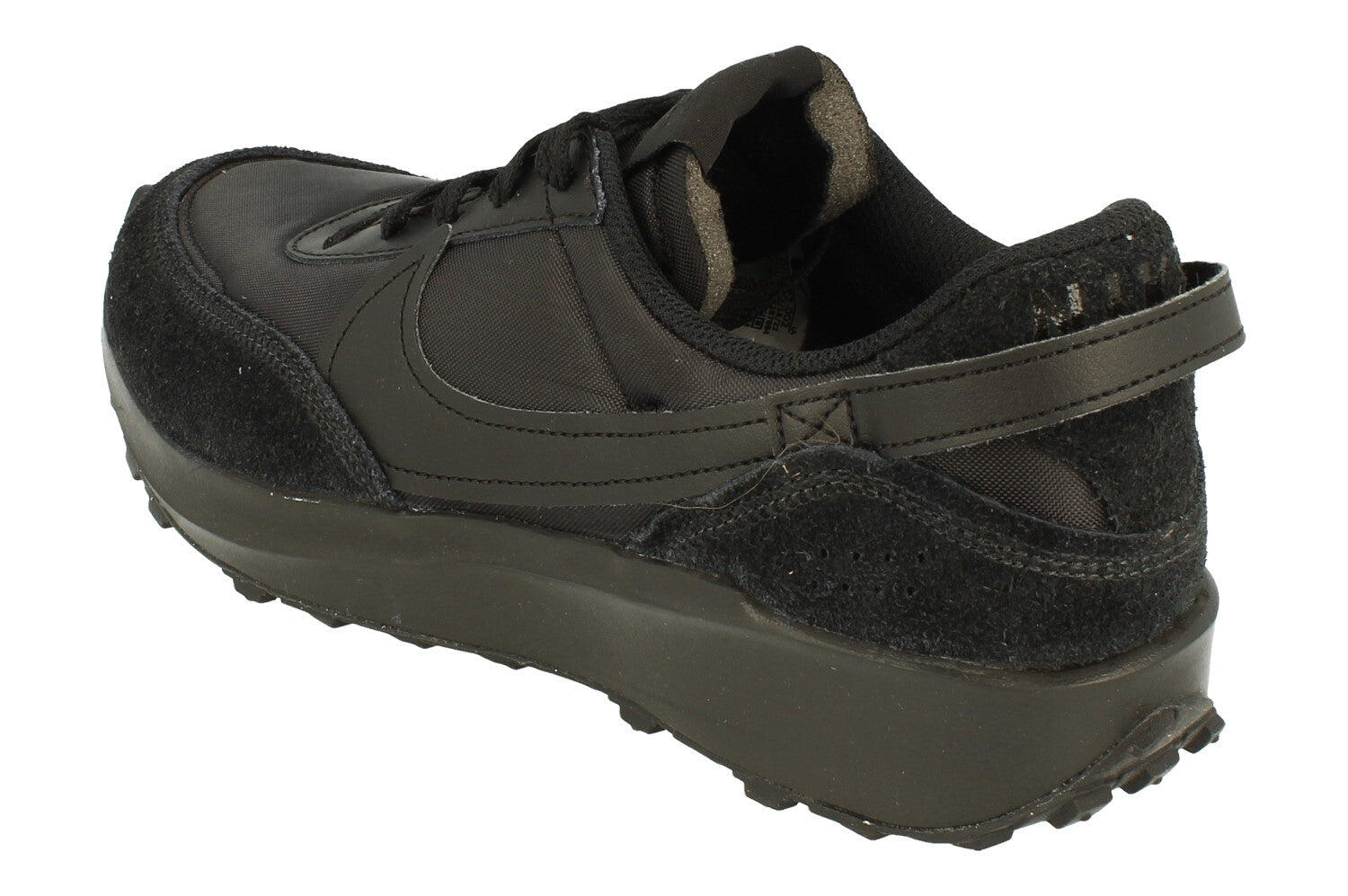 Zapatillas Deportivas de Cuero Diseño Gofre para Hombre Negro 2/5