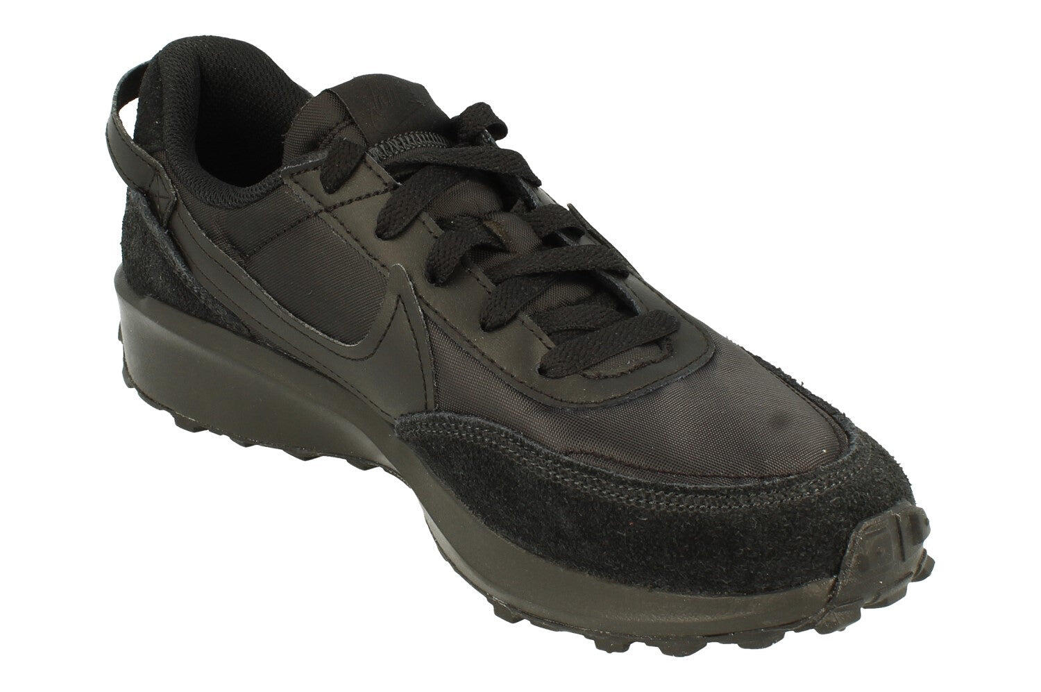 Zapatillas Deportivas de Cuero Diseño Gofre para Hombre Negro 4/5