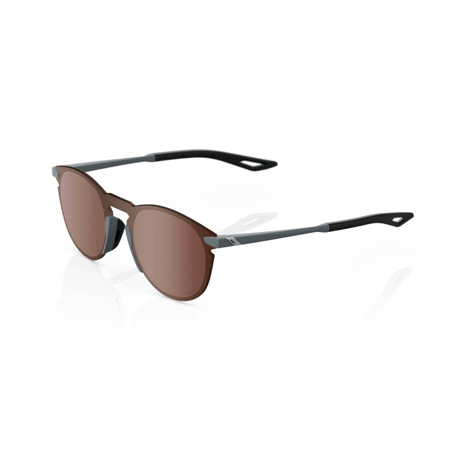 100 Percent Eyewear LEGERE ROUND - Soft Tact Cool Grey - HiPER Crimson Mirror