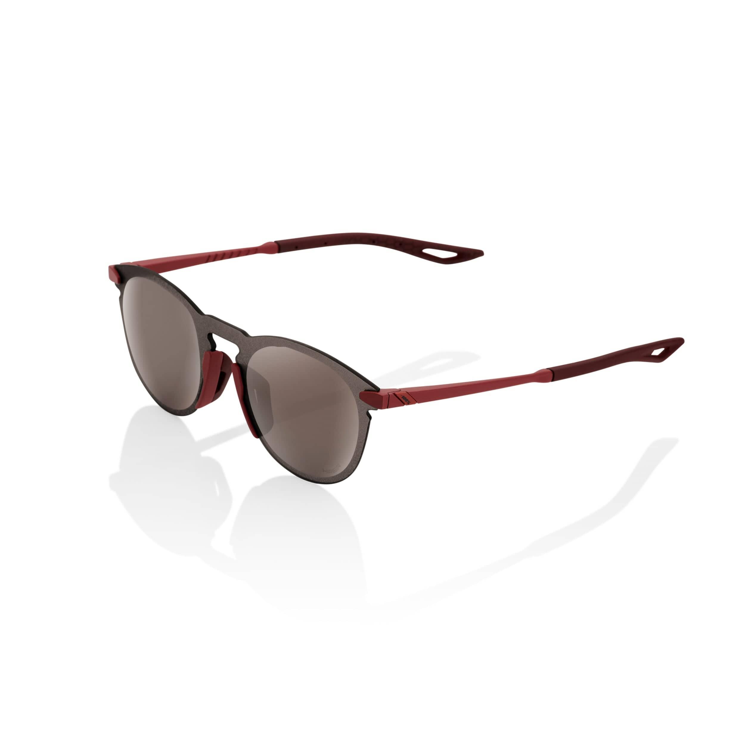 100 Percent Eyewear LEGERE ROUND - Soft Tact Crimson - HiPER Silver