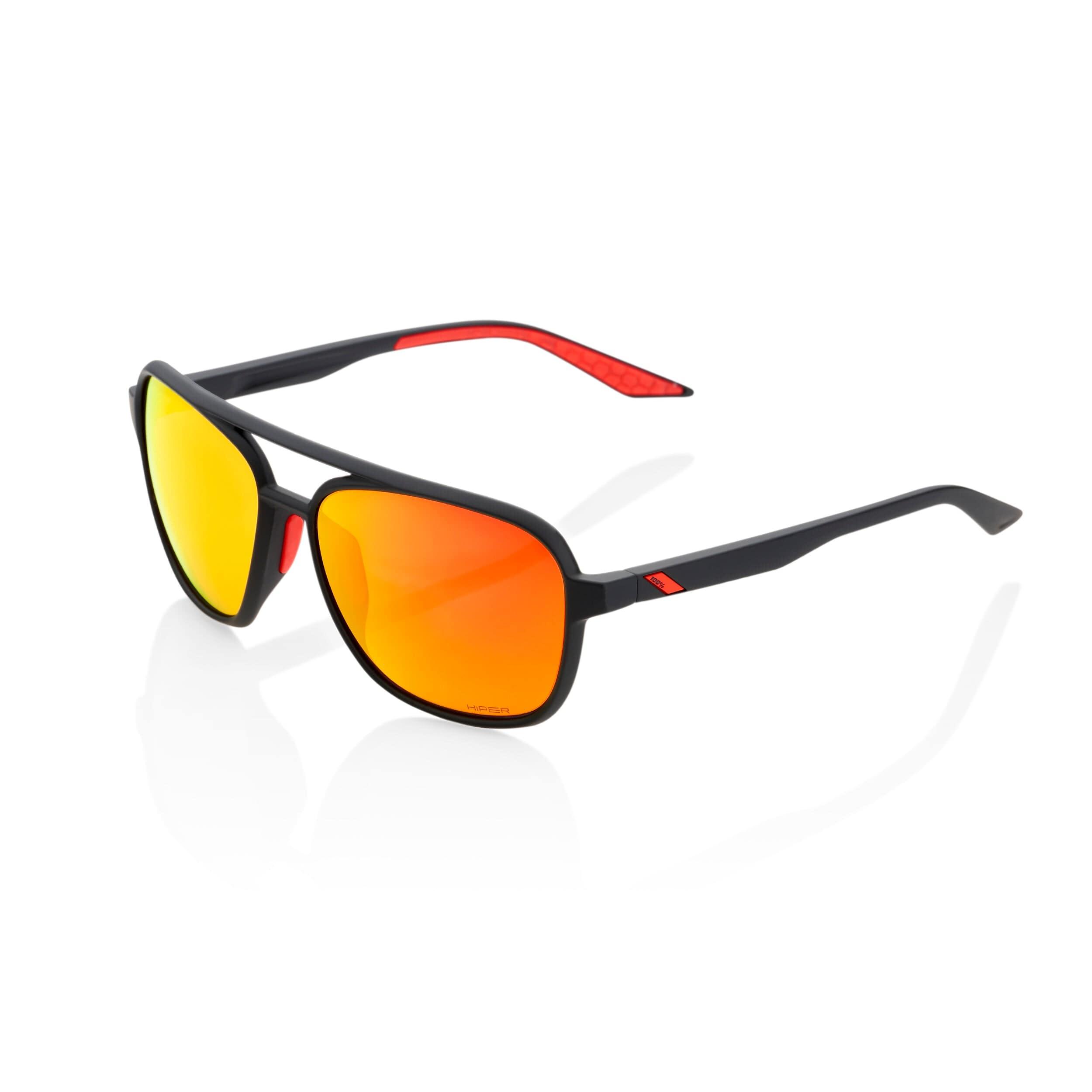 100 Percent Kasia Sunglasses Soft Black/HiPER Red Lens