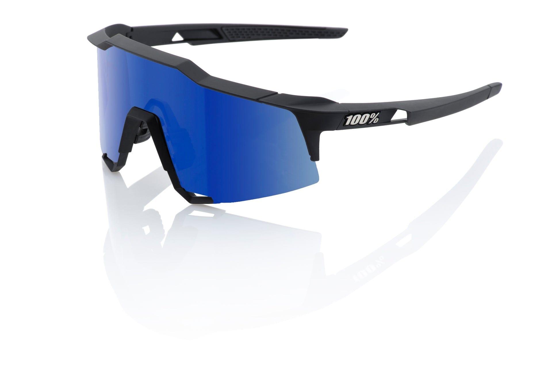 100 Percent Speedcraft Sunglasses Matte Black/HiPER Blue Mirror Lens