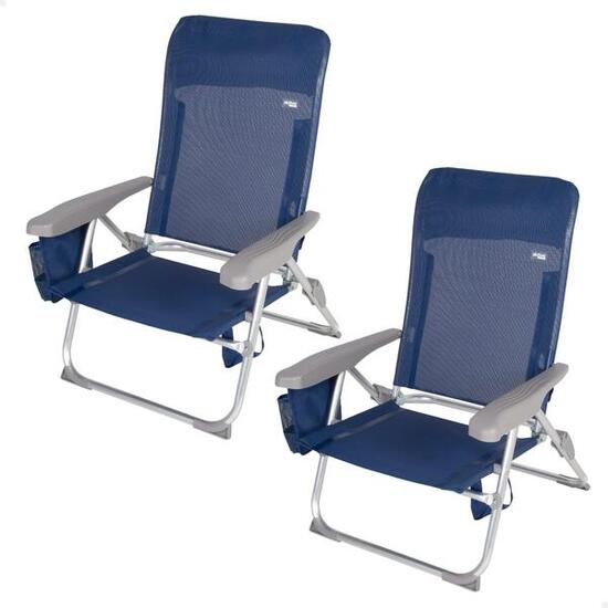 Aktive Confezione da 2 sedie da spiaggia pieghevoli multiposizione Slim