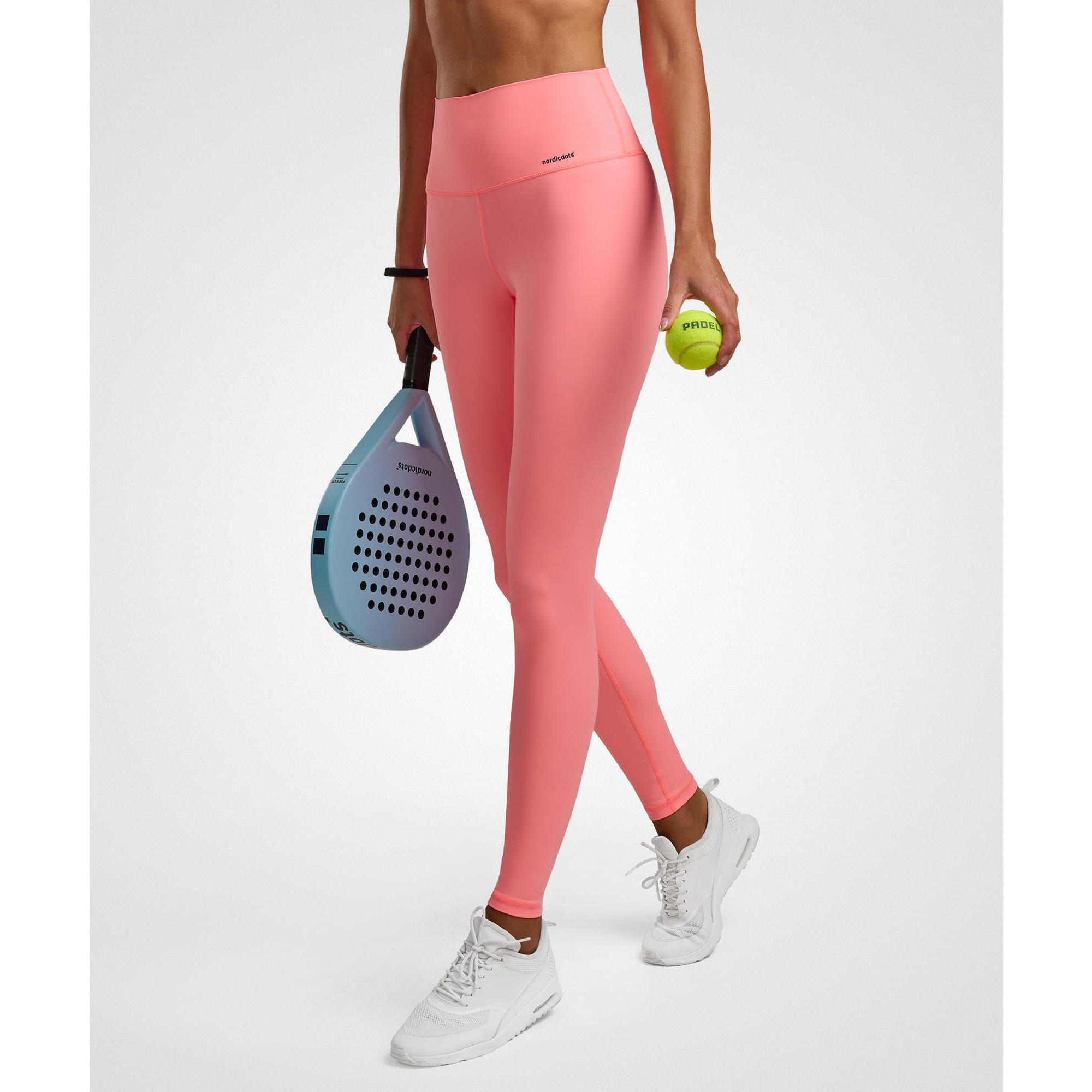 Nordicdots - Legging Tennis Femme Extensible Avec Poche Balle Smart Leggings Melon - Legging - Orange - 36 Xs - Decathlon