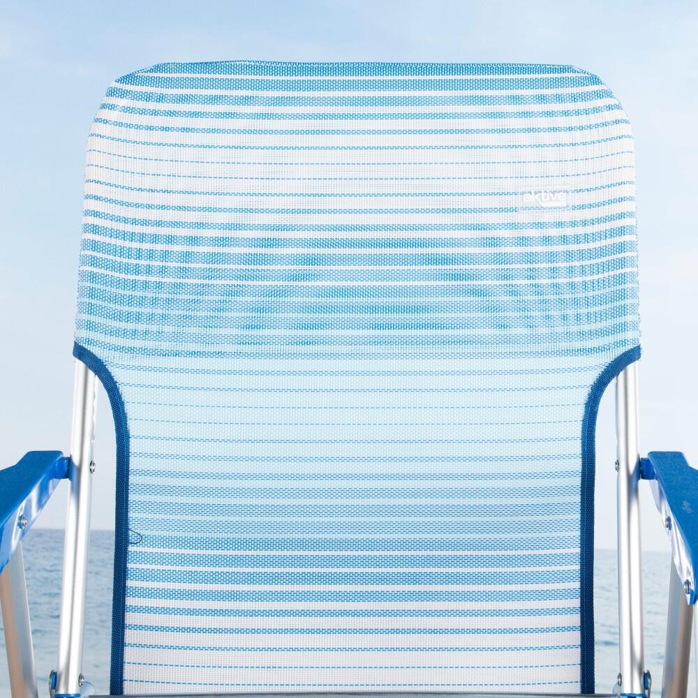 Aktive Pack de 2 chaises de plage pliantes à rayures avec embouts 5/7