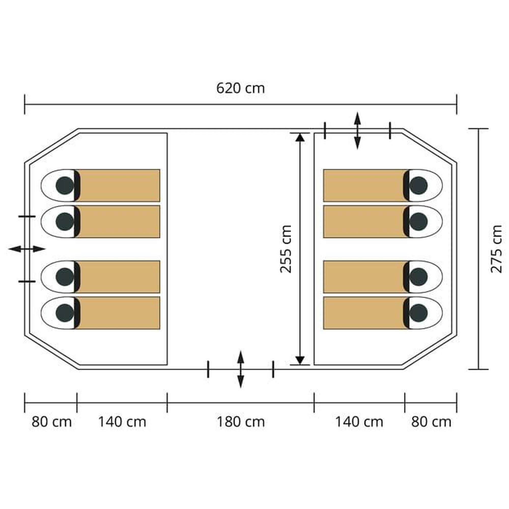 Tenda da campeggio familiare - Kambo 8 persone - Outdoor - 2x cabine