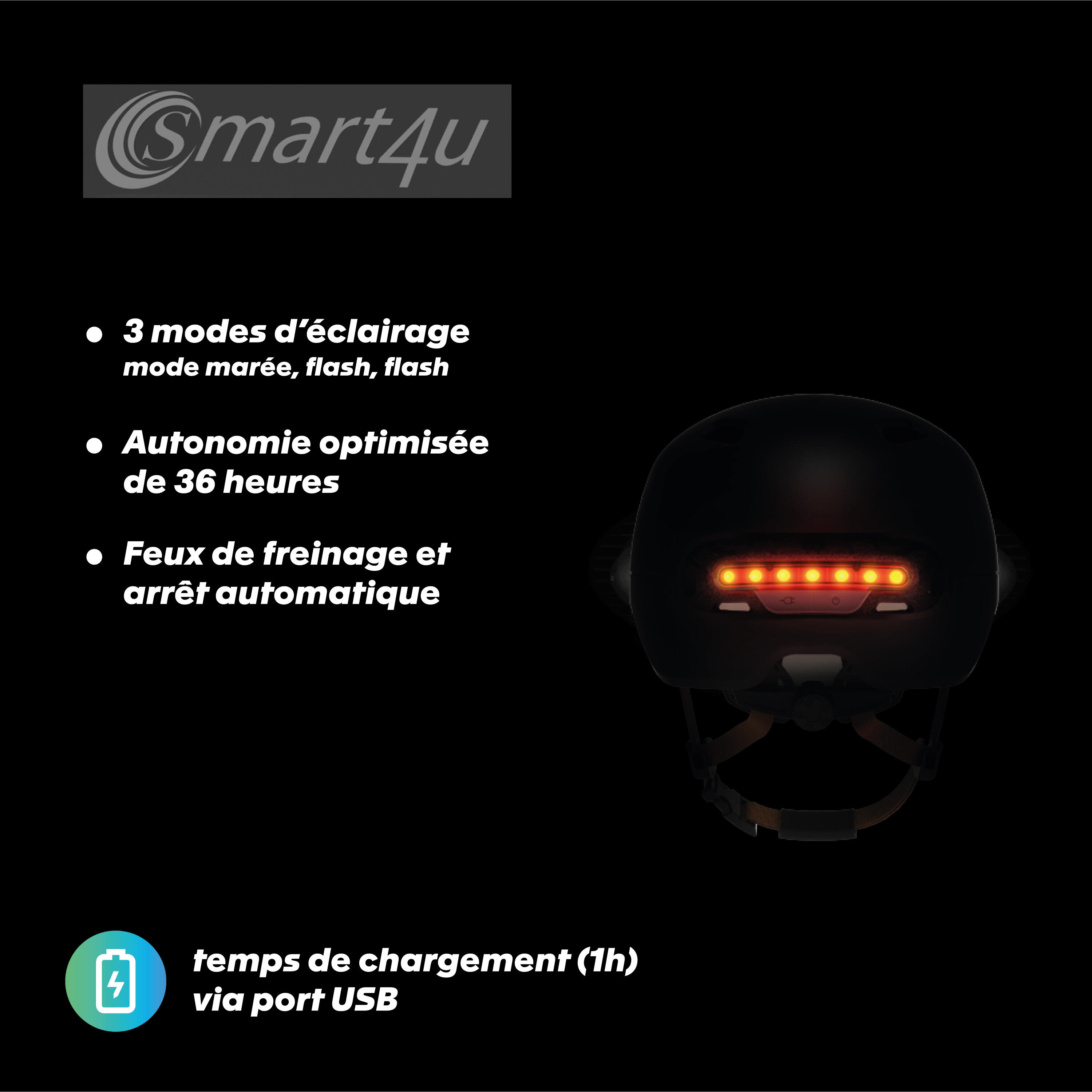 Casque city noir fonction SOS 6/7