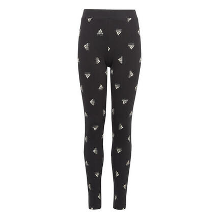 Legginsy dziecięce adidas Brand Love Print - czarne, dopasowane