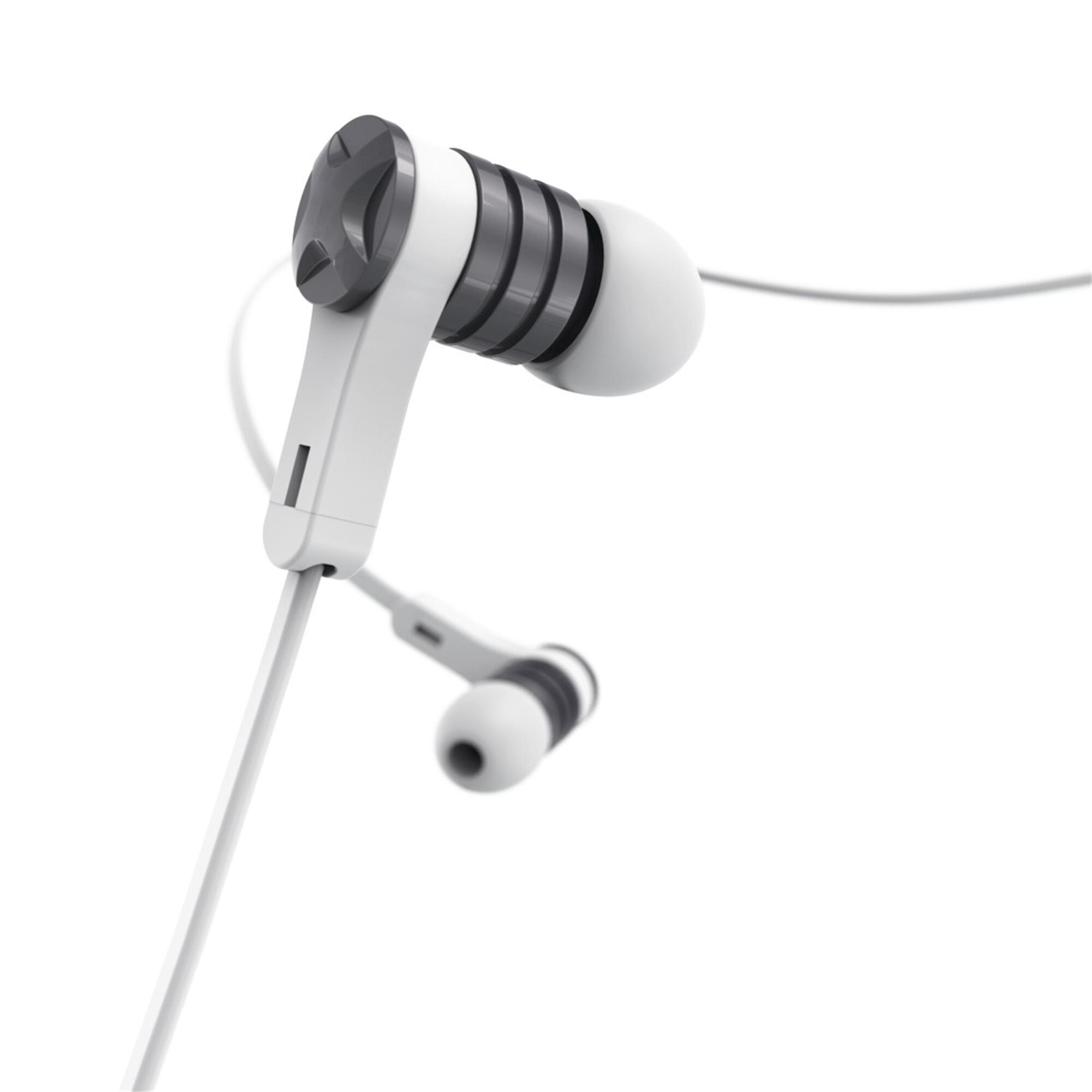 HAMA Intense In-Ear-Kopfhörer mit Mikrofon, Flachbandkabel, weiß 3/6