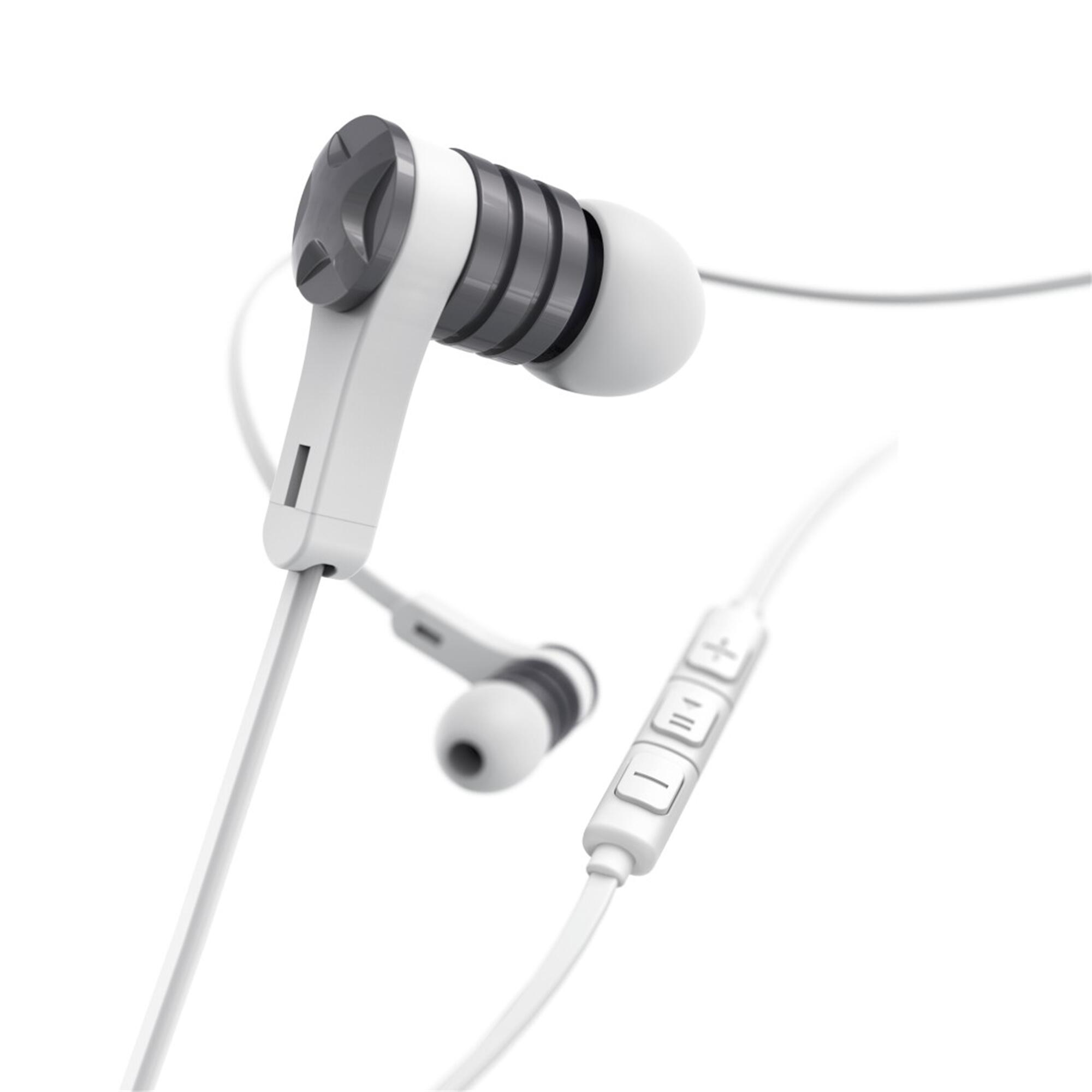 HAMA Intense In-Ear-Kopfhörer mit Mikrofon, Flachbandkabel, weiß 4/6