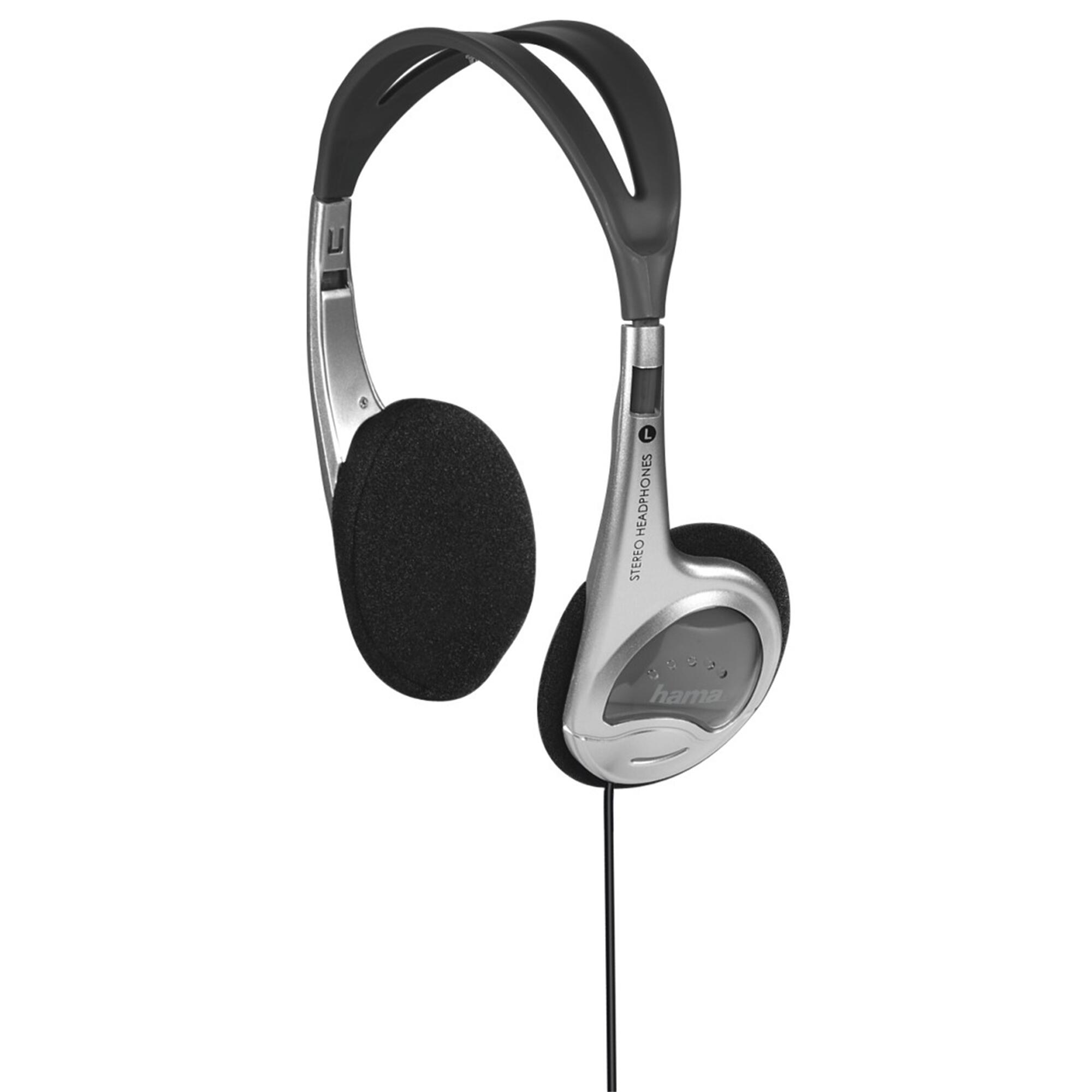 HAMA On-Ear-Stereo-Kopfhörer HK-229 Leichtkopfhörer, On-Ear, Super Bass, Silber 1/3
