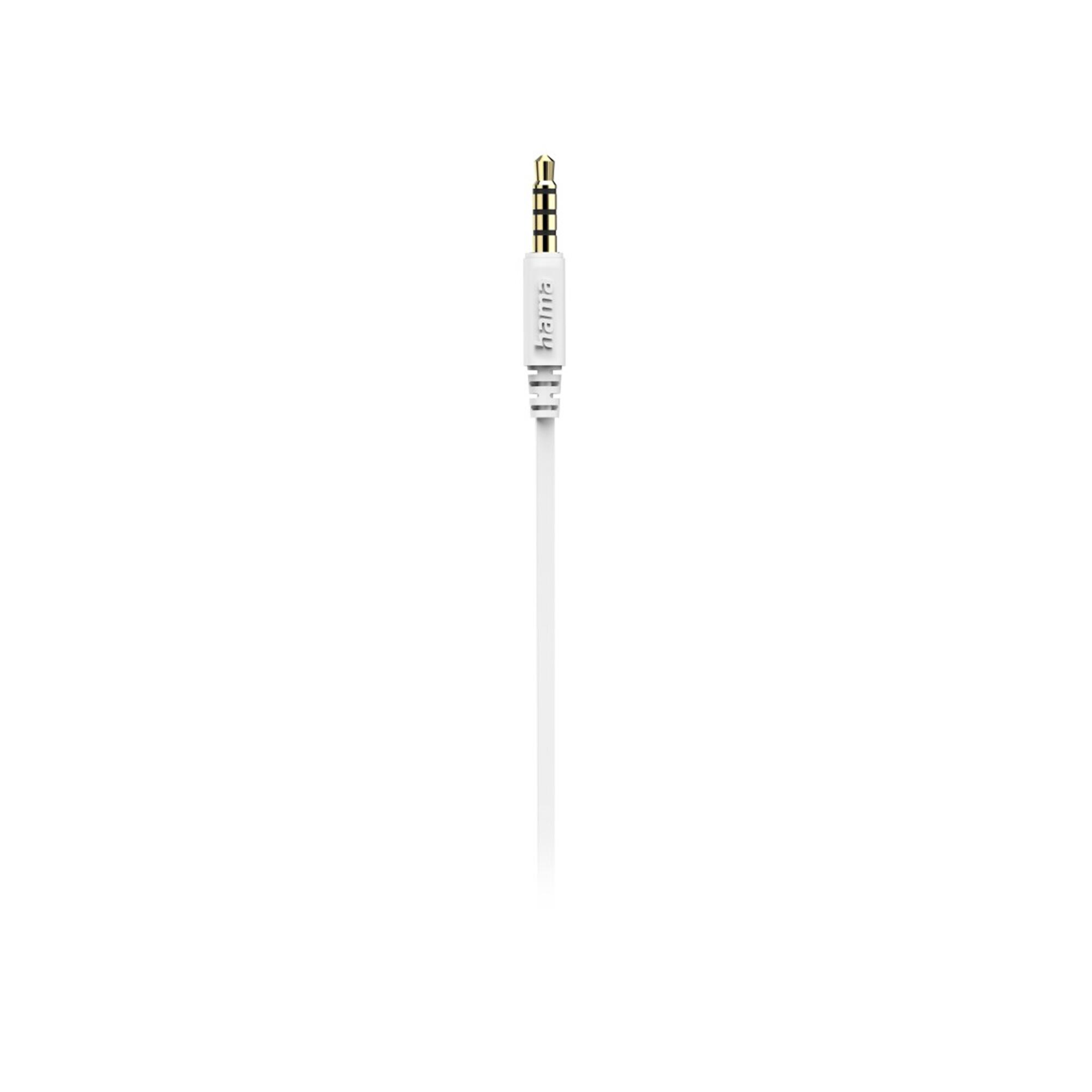 HAMA Kopfhörer "Advance", Earbuds, Mikrofon, Flachbandkabel, Weiß 6/7