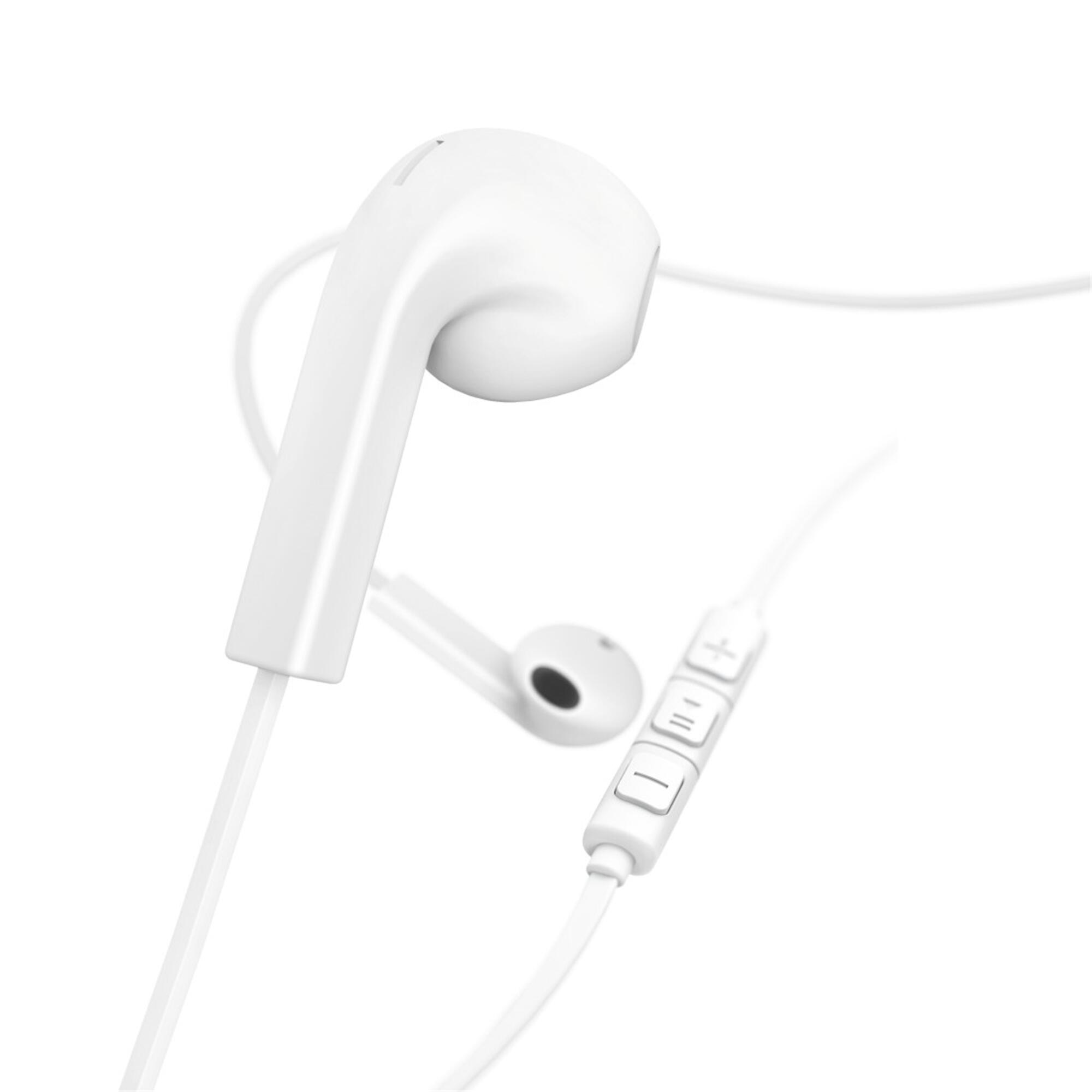 HAMA Kopfhörer "Advance", Earbuds, Mikrofon, Flachbandkabel, Weiß 4/7