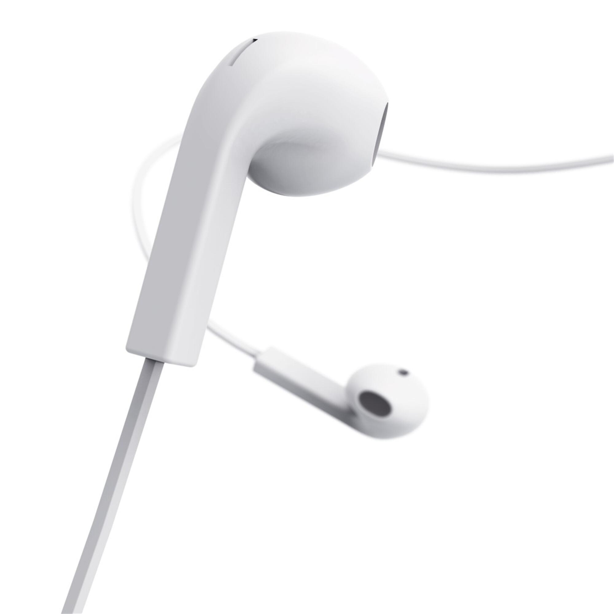HAMA Kopfhörer "Advance", Earbuds, Mikrofon, Flachbandkabel, Weiß 3/7