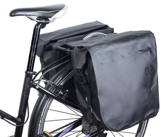 Wasserdichte Gepäckträgertasche 40L Schwarz - Elektrofahrrad, Mountainbike...
