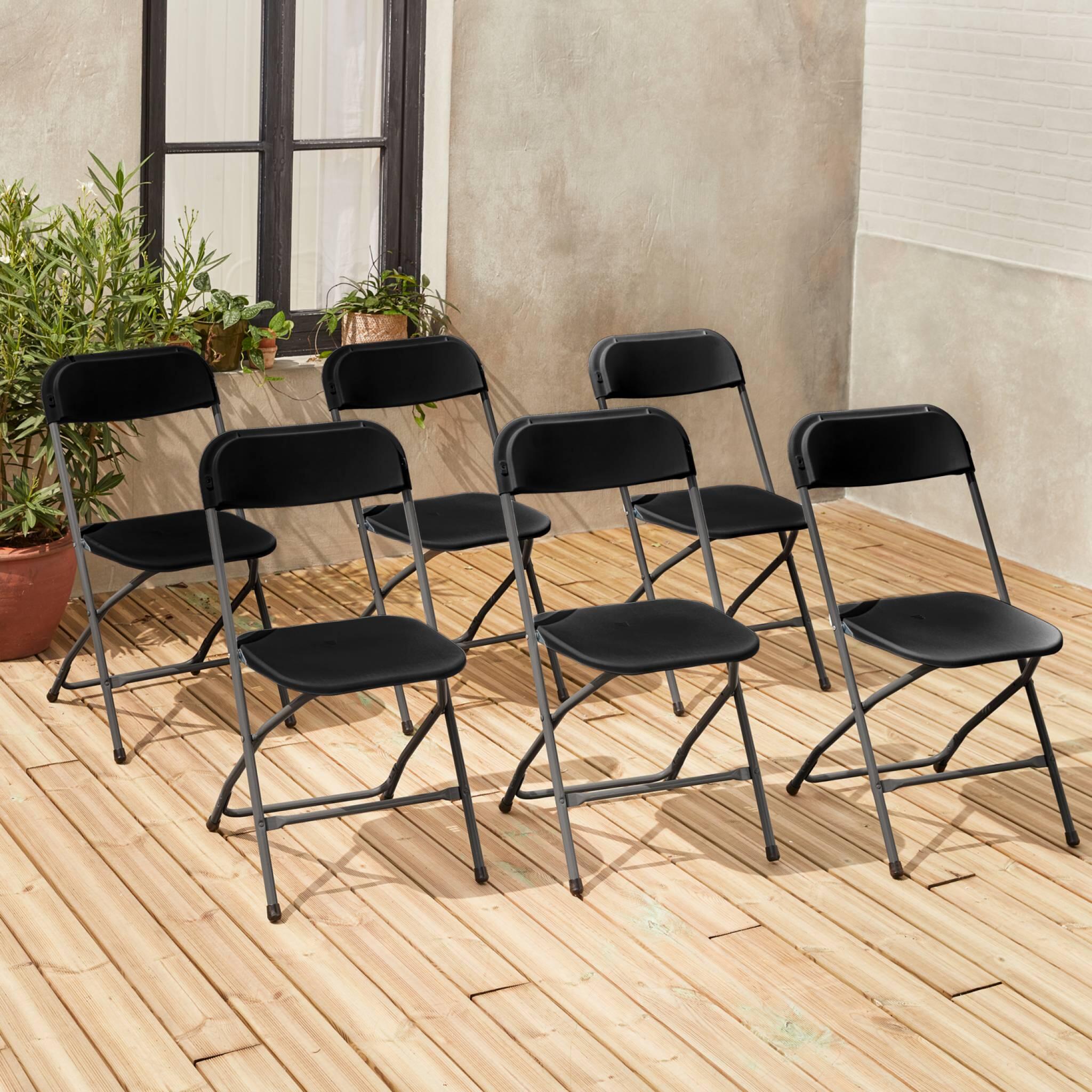 Chaises de réception pliantes gris foncé  | sweeek 4/6