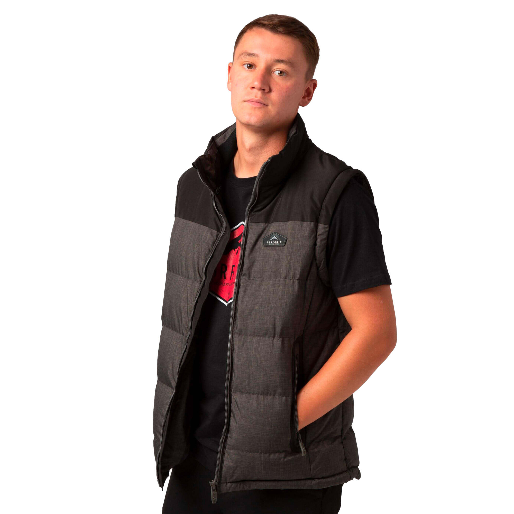 SURFANIC Trapper Mens Gilet Dark Khaki
