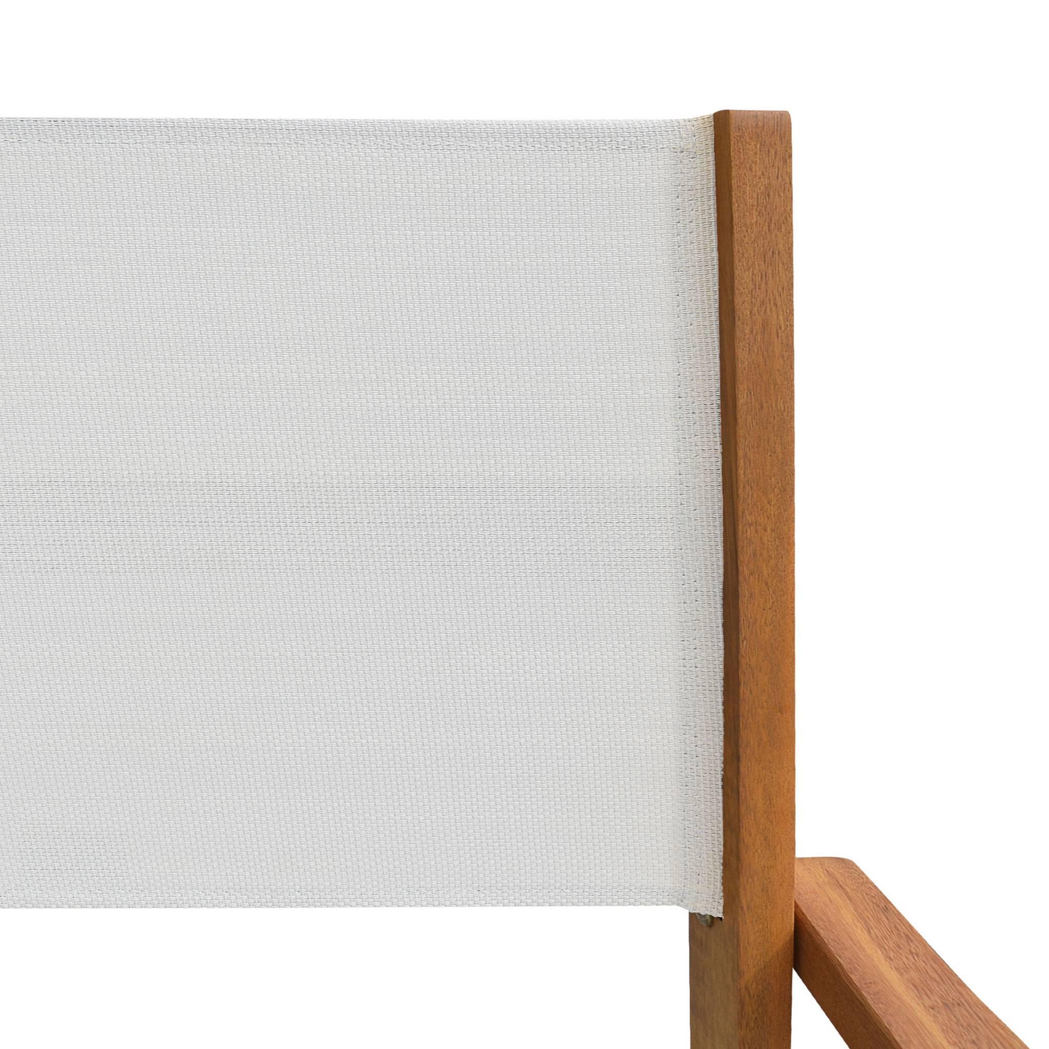 Silla de jardín plegable de madera de eucalipto, set de 2, Blanco 4/6