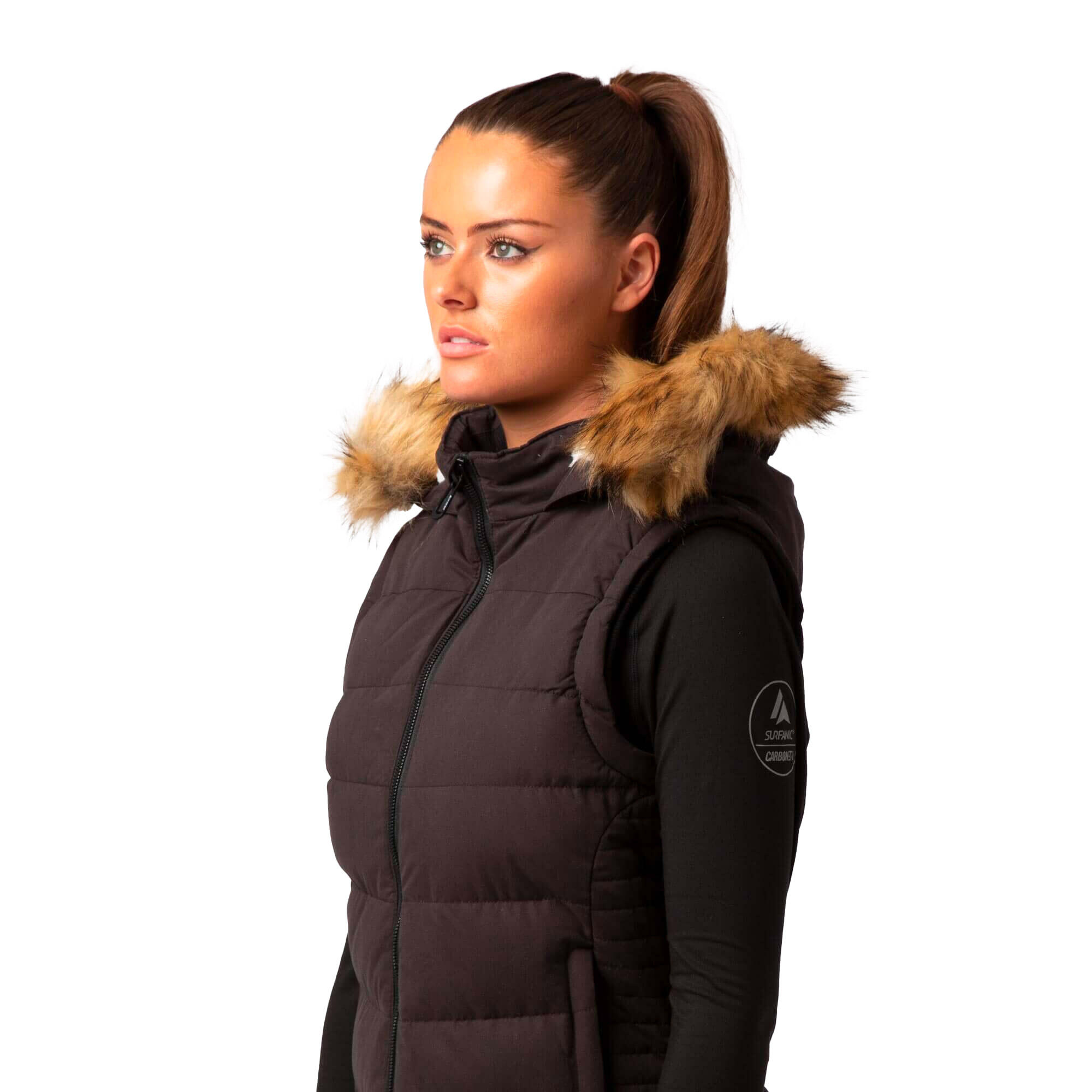 Emmy Womens Gilet Black SURFANIC Decathlon