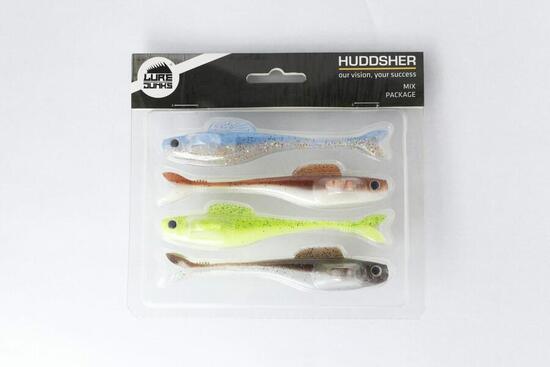 Gummiköder - Huddsher 11.5cm - 4 Farben mischen: BaitFish/Brownie/Poison/Goby