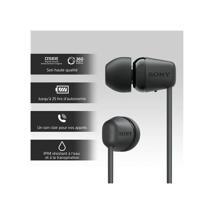 Ecouteurs intra-auriculaire tour de cou sans fil Bluetooth Sony WI-C100 Noir 5/5