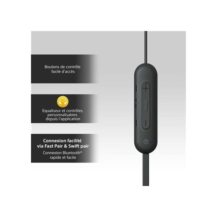 Ecouteurs intra-auriculaire tour de cou sans fil Bluetooth Sony WI-C100 Noir 4/5