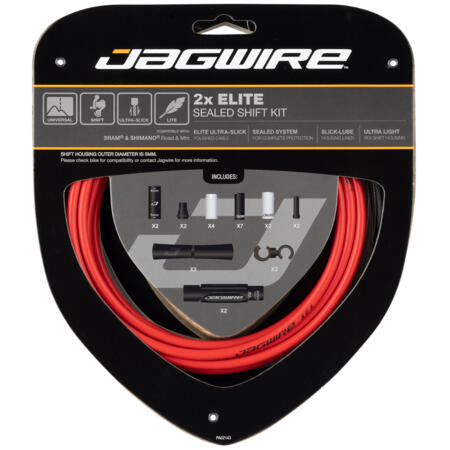 Kit câble de dérailleur Jagwire 2X Elite      5175€ 6450€ -19%    * La vente débute le 04/07/2025    JAGWIRE Kit câble de dérailleur Jagwire 2X EliteVendu exclusivement en ligne   