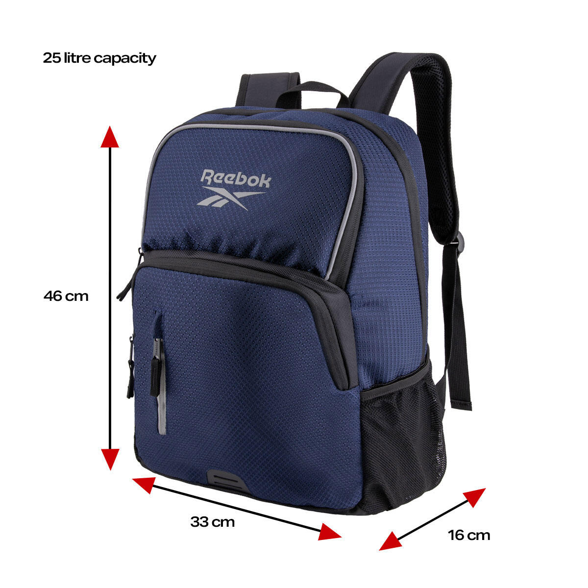 Reebok Rival Student Backpack Navy Grey Large REEBOK Decathlon