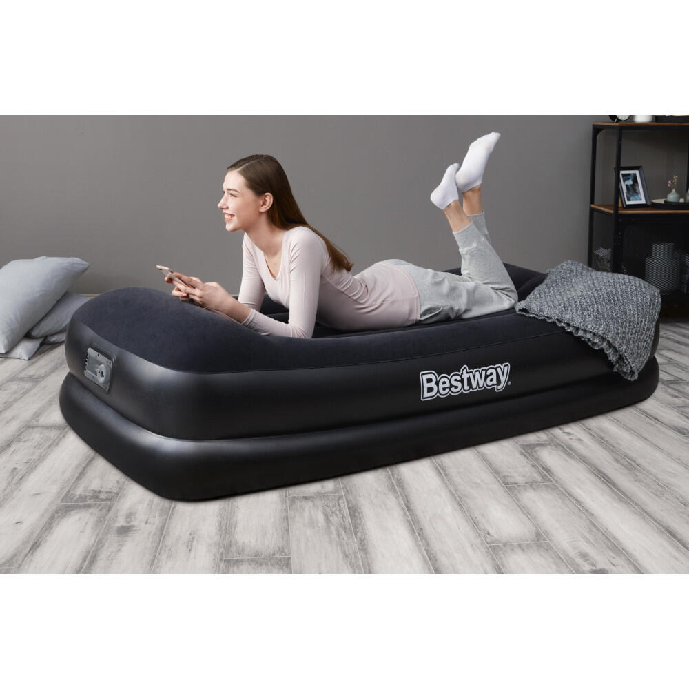 SWZEC Matelas Gonflable 1 Place Léger, Pompe Et Oreiller Intégrés, R-value 4, Étanche