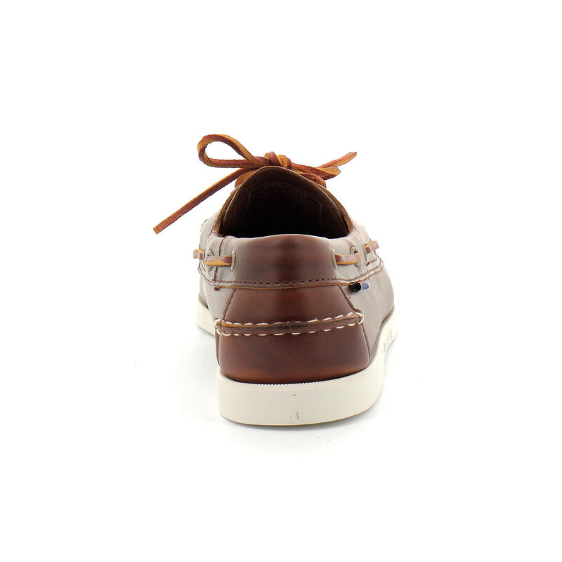 Sapato de barco masculino DOCKSIDES Portland Couro encerado Marrom